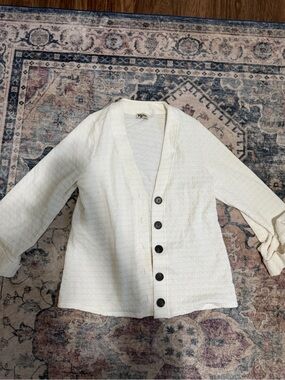 Show Me Your MuMu Ivory Button-Down Textured Shirt
